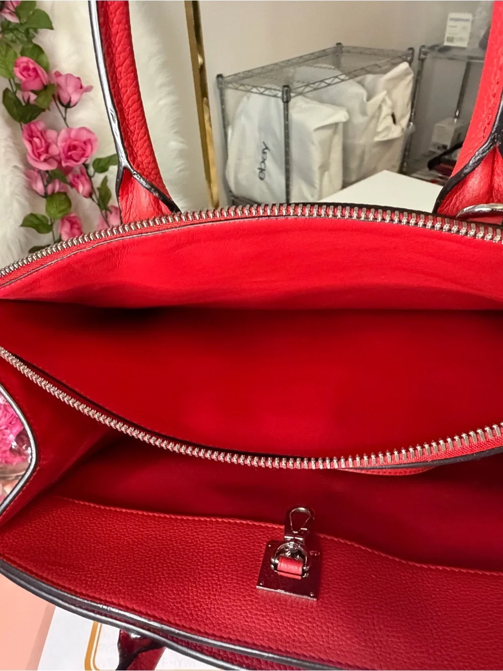 Louis Vuitton City Steamer PM Red Taurillon Leather Tote Bag Entrupy & eBay COA